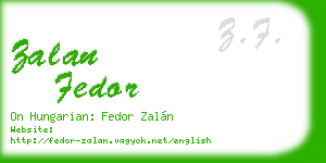 zalan fedor business card